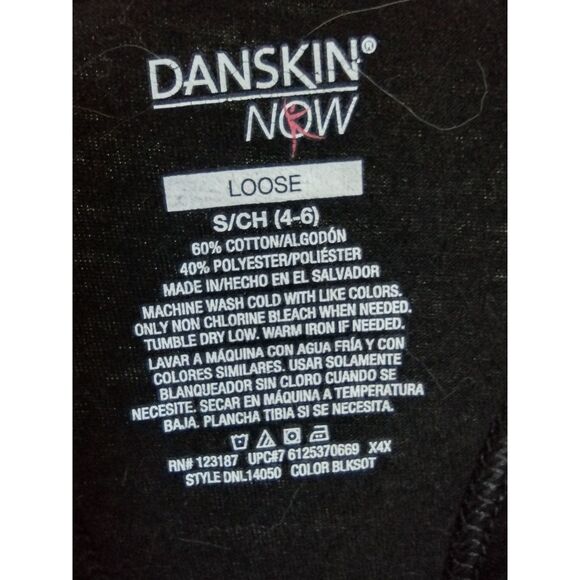 Danskin Now Loose Black Tank Top Sz S/Ch (4-6) - Picture 3 of 3